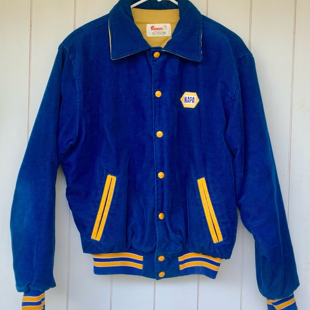 Vintage Men’s Rennoc corduroy varsity jacket with NAPA Logo